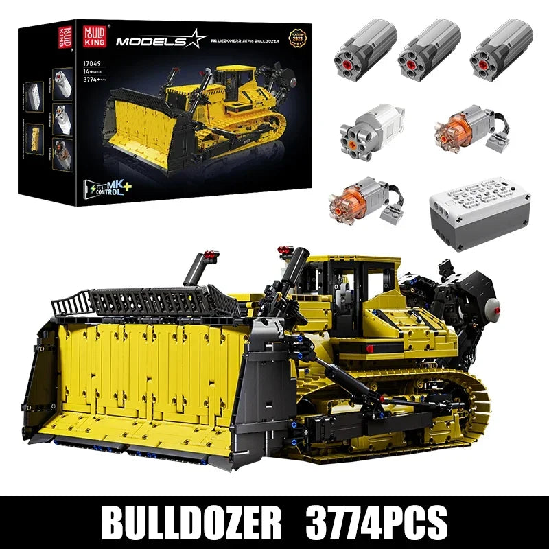 Mould King 17049 - Bulldozer PR766 télécommandé à assembler. Cadeau idéal pour Noël !