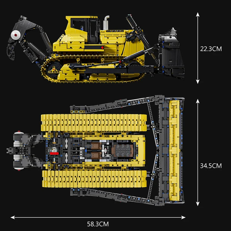 Mould King 17049 - Bulldozer PR766 télécommandé à assembler. Cadeau idéal pour Noël !