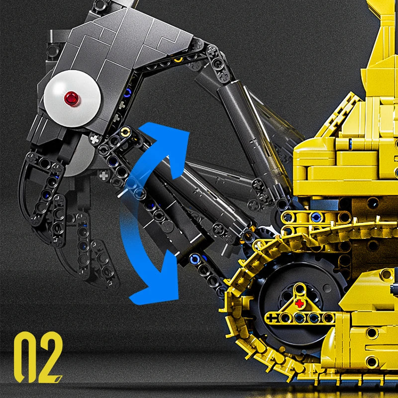 Mould King 17049 - Bulldozer PR766 télécommandé à assembler. Cadeau idéal pour Noël !