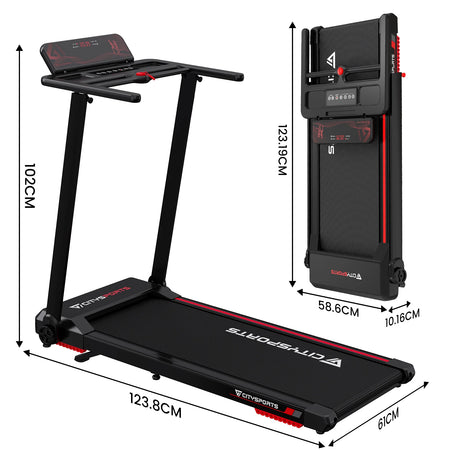 Tapis de course électrique pliable CITYSPORTS PRO avec inclinaison automatique